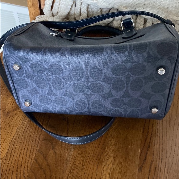 Coach Denim Blue Signature Handbag Rowan EUC/NWOT - Picture 6 of 10